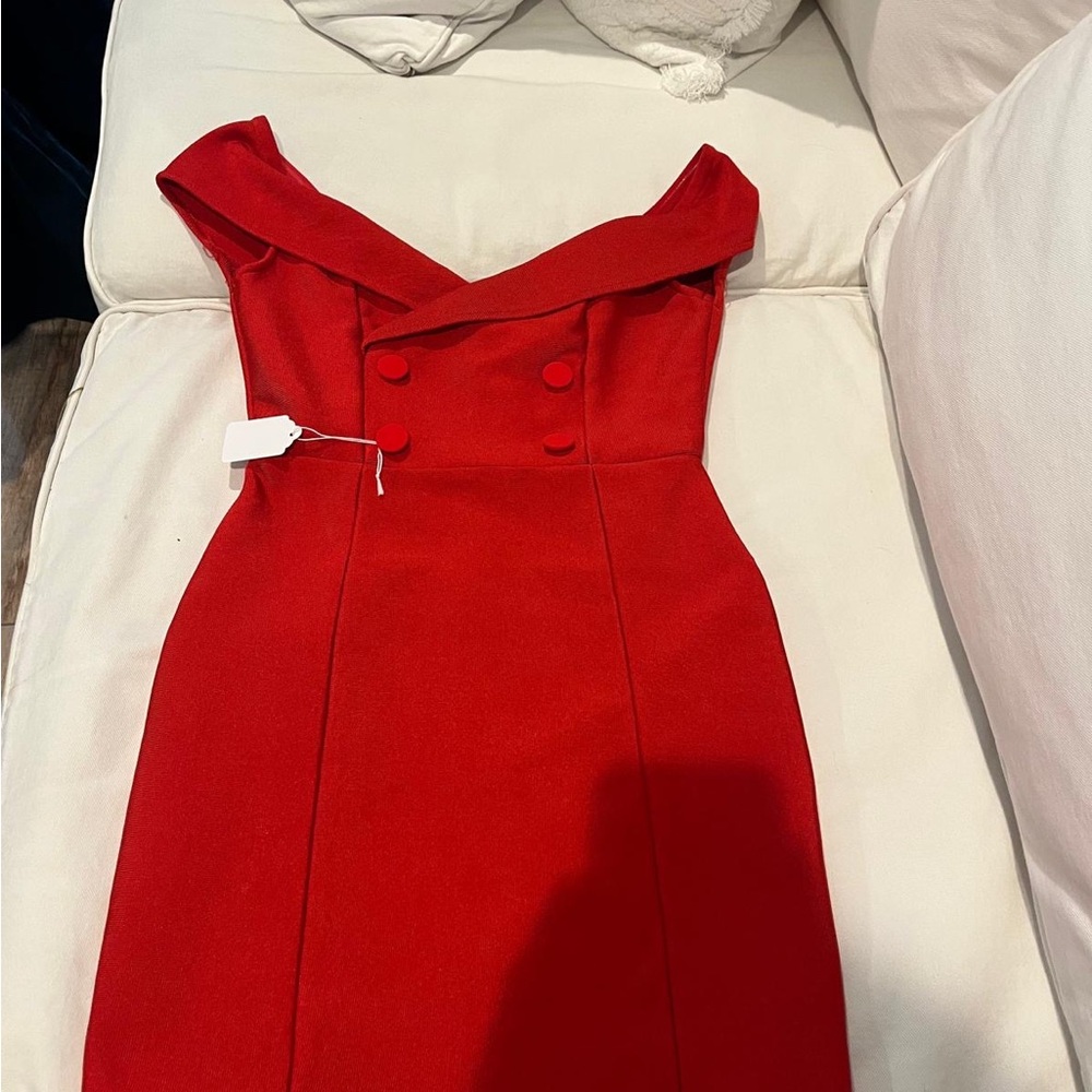 Elegant Red Off-Shoulder Dress